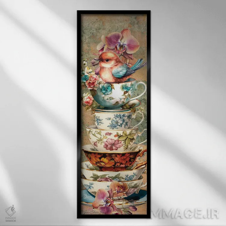 تابلو روی هم چیده شده اثر هنرِ چونی - نمای قابدار مشکی