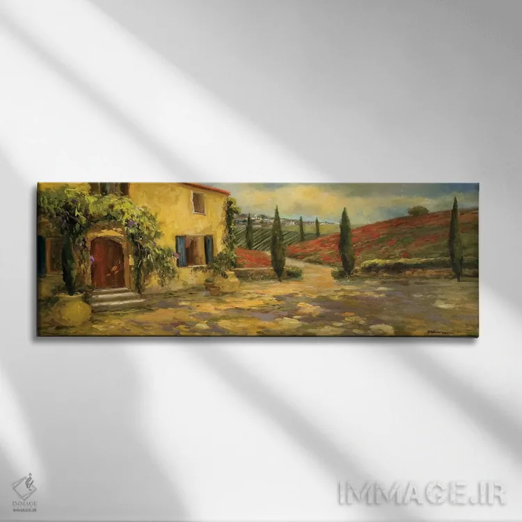 تابلو مزارع توسکانی اثر الین استیونز - نمای روبهرو روی دیوار