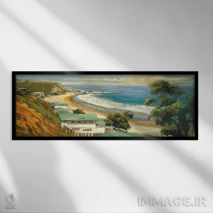 تابلو خلیج نورانی اثر الین استیونز - نمای قابدار مشکی