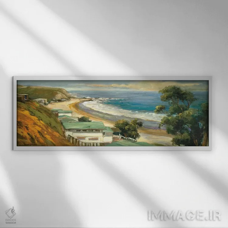 تابلو خلیج نورانی اثر الین استیونز - نمای قابدار سفید