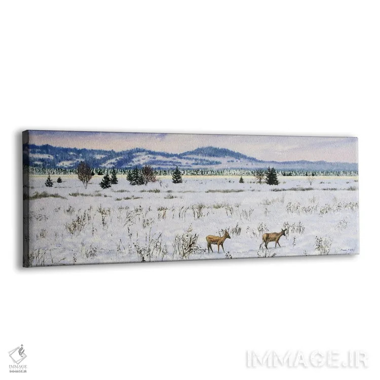 تابلو گوزنهای شوکای زمستانی اثر اگنیشکا تورک - نمای پرسپکتیو محصول