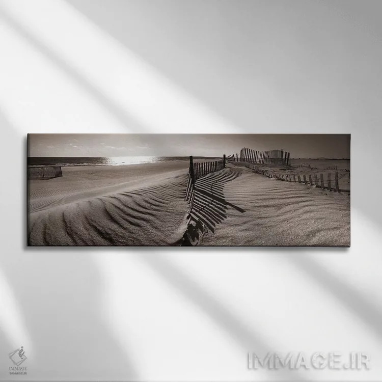 تابلو پیادهروی در تپههای شنی اثر نوا بی - نمای روبهرو روی دیوار