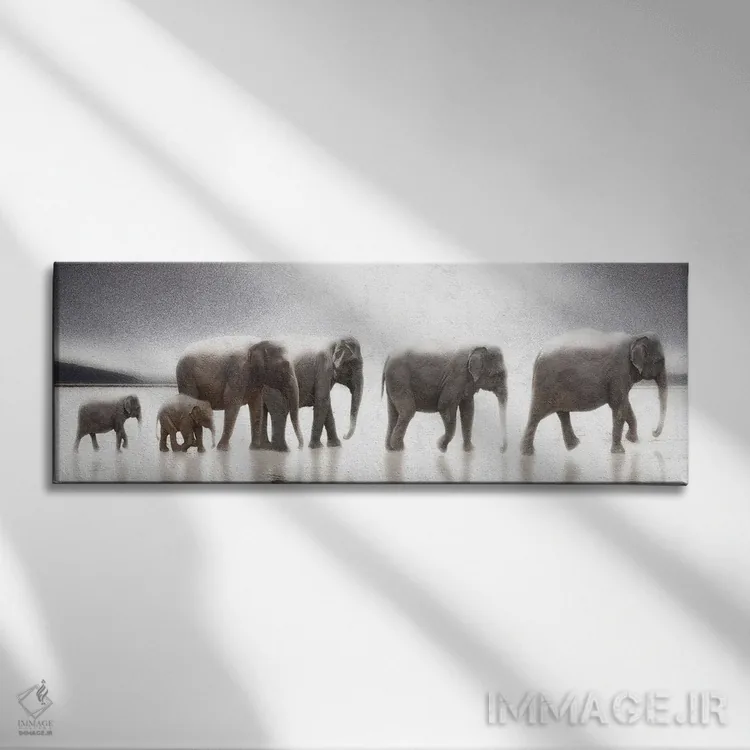 تابلو سراب فیل اثر نوا بی - نمای روبهرو روی دیوار
