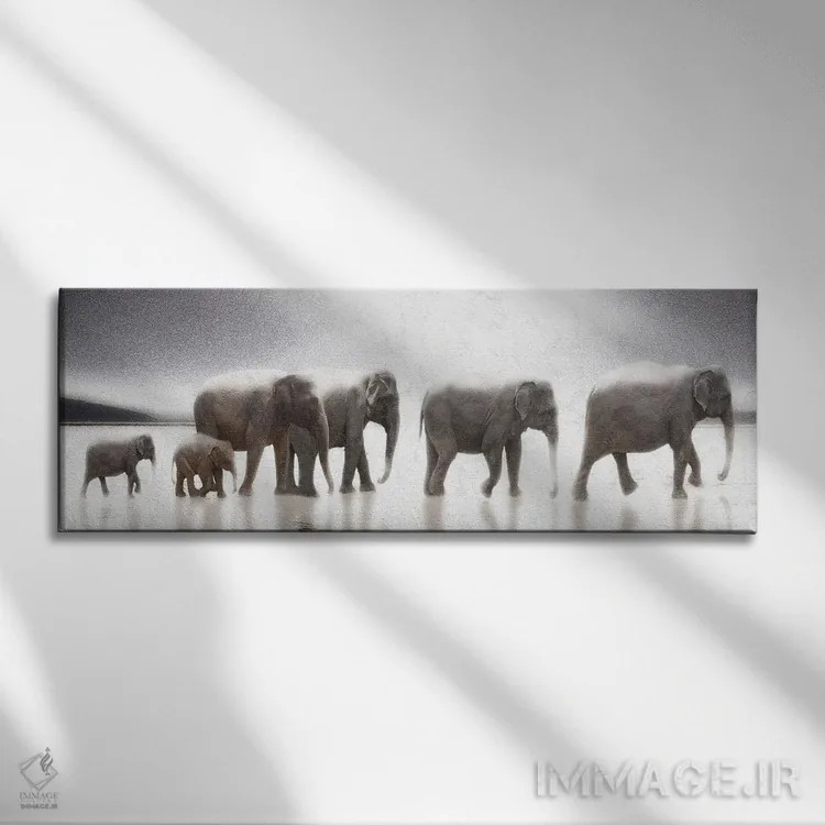 تابلو سراب فیل اثر نوا بی - نمای روبهرو روی دیوار