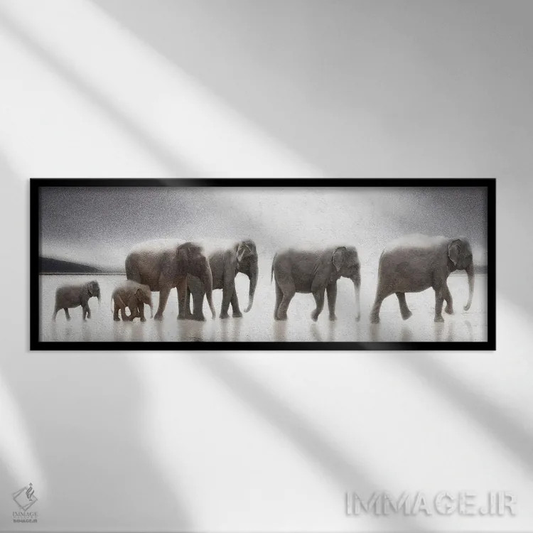 تابلو سراب فیل اثر نوا بی - نمای قابدار مشکی