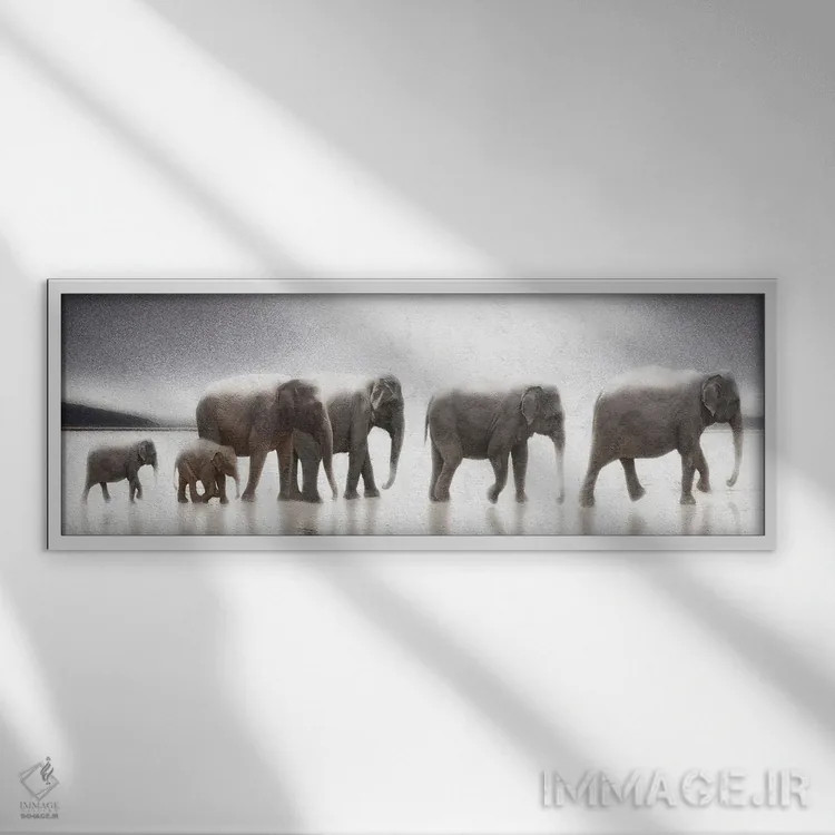 تابلو سراب فیل اثر نوا بی - نمای قابدار سفید