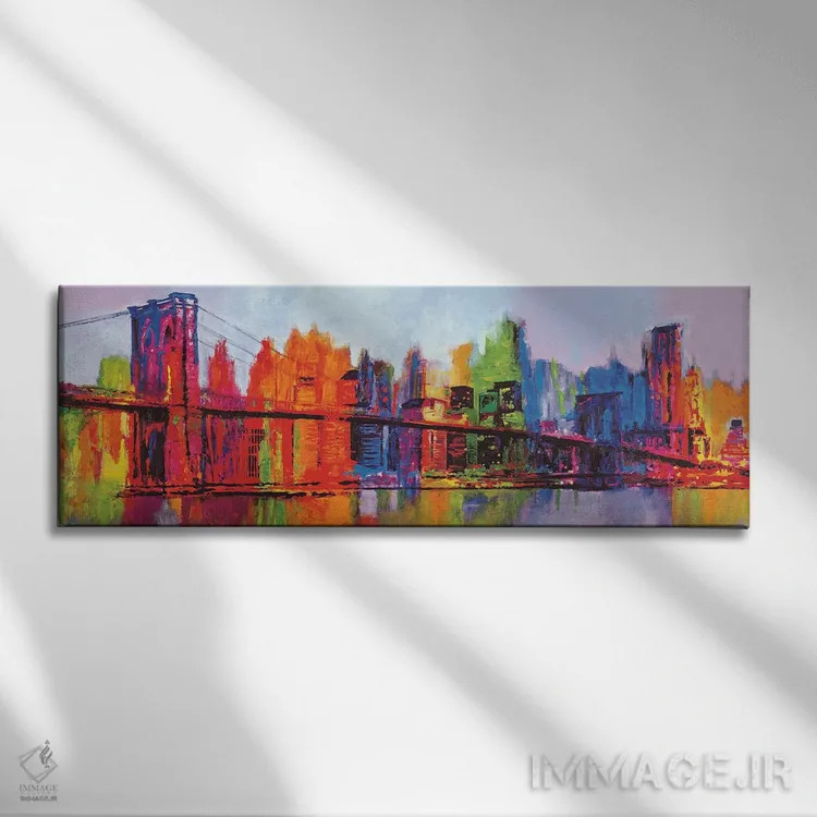 تابلو منهتن انتزاعی اثر برایان کارتر - نمای روبهرو روی دیوار