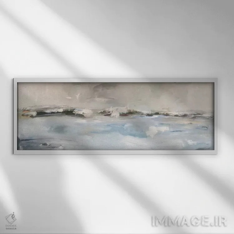 تابلو موج بدون زمین (اصطلاح دریایی) اثر بردفورد برنر - نمای قابدار سفید