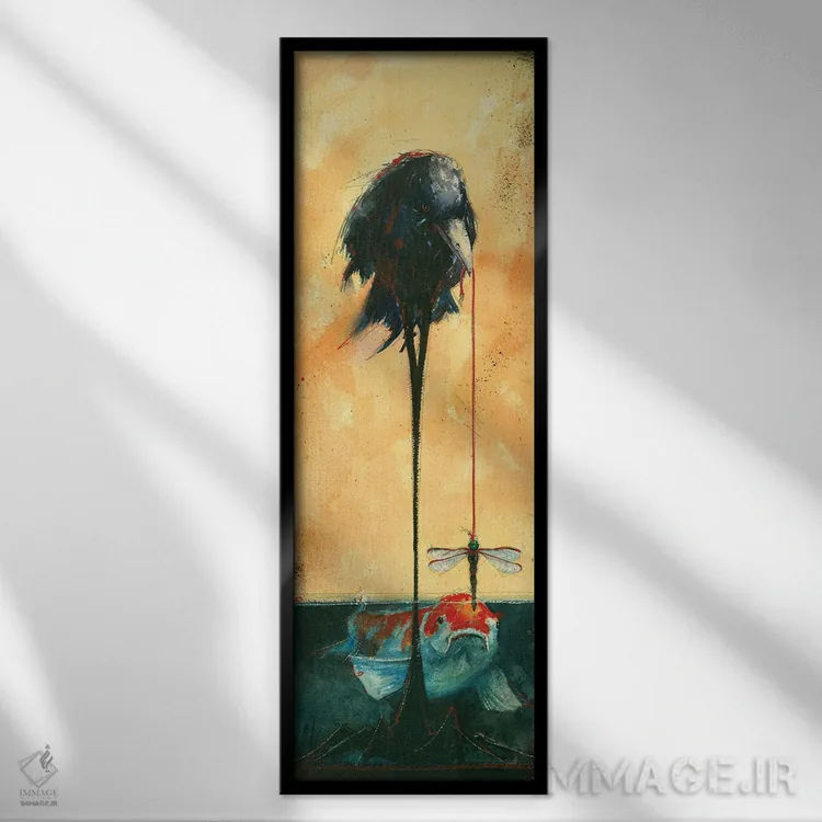 تابلو رفتم ماهیگیری اثر بارتون دگراف - نمای قابدار مشکی