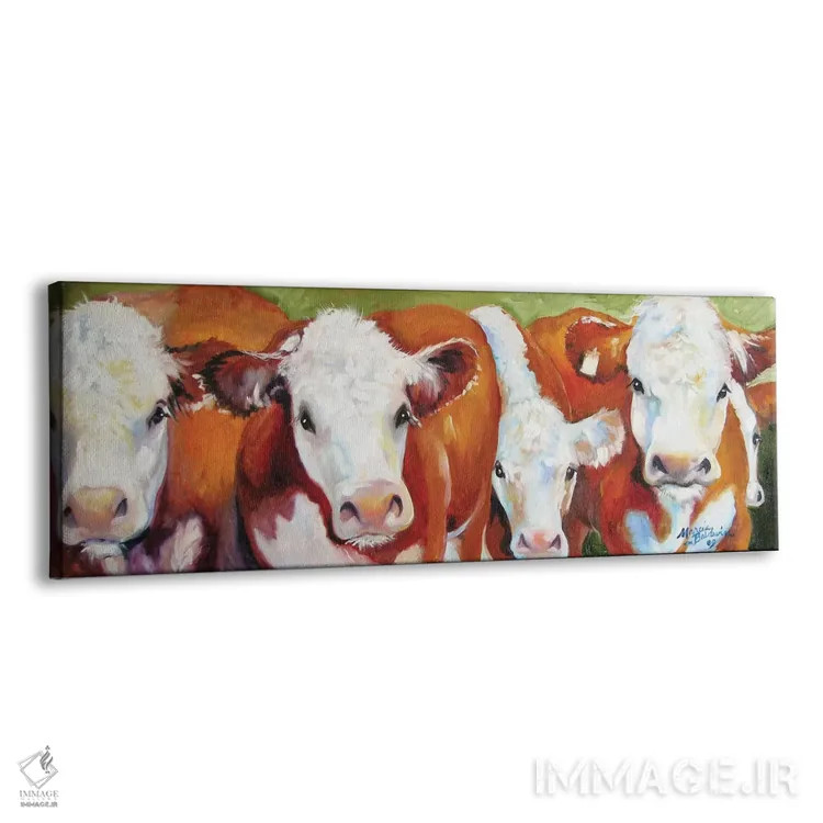 تابلو پنج گاو فوقالعاده اثر مارسیا بالدویین - نمای پرسپکتیو محصول