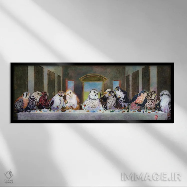 تابلو پرندگان شکارچی اثر بارتون دگراف - نمای قابدار مشکی