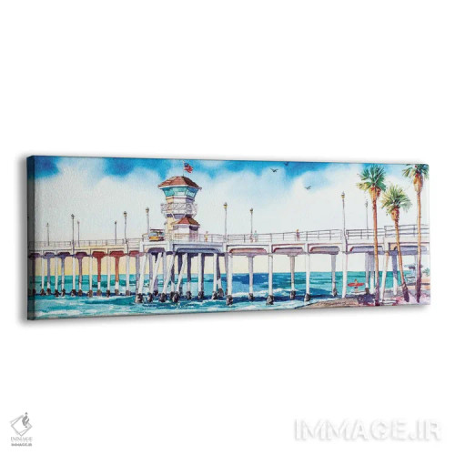 تابلو اسکله هانتینگتون بیچ اثر بیل درایزدیل - نمای پرسپکتیو محصول