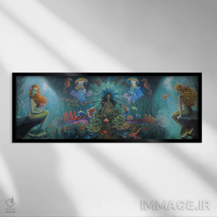 تابلو سالاسیا و اقیانوسزادگان (اسطوره) اثر باب دوست - نمای قابدار مشکی