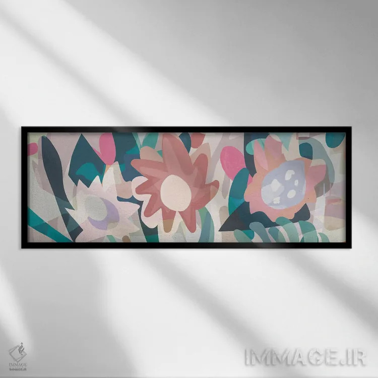 تابلو گل بلند اثر استودیو آرت برد (استودیو هنری) - نمای قابدار مشکی