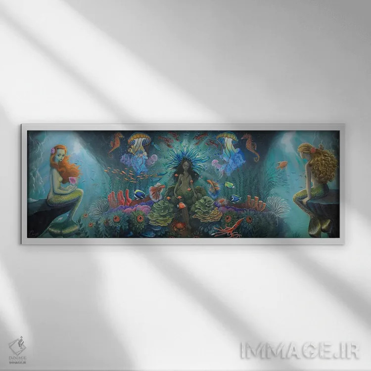 تابلو سالاسیا و اقیانوسزادگان (اسطوره) اثر باب دوست - نمای قابدار سفید