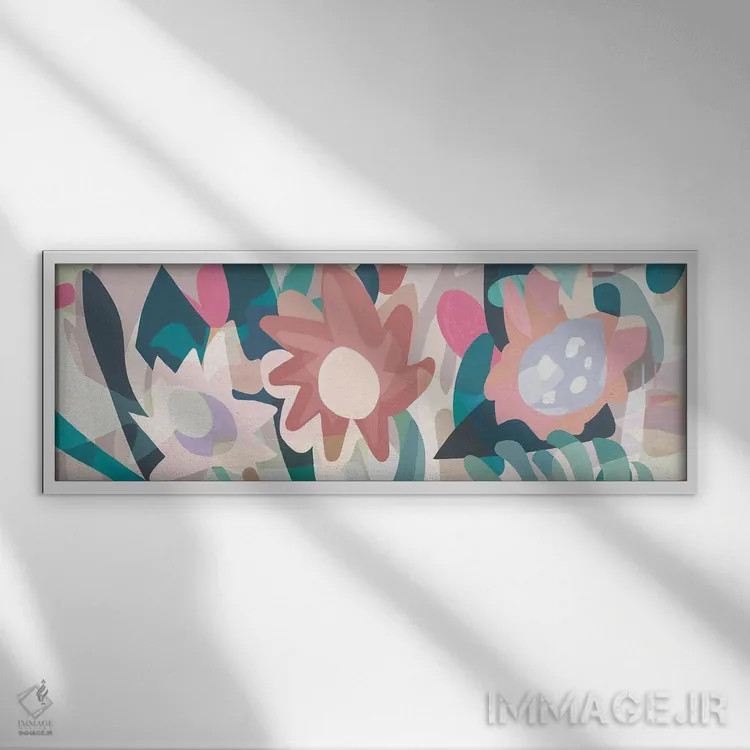 تابلو گل بلند اثر استودیو آرت برد (استودیو هنری) - نمای قابدار سفید