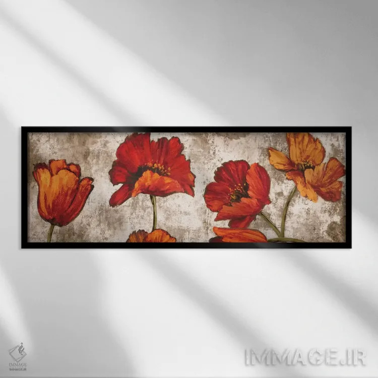 تابلو بهشت شقایق اثر برایان فرانسیس - نمای قابدار مشکی