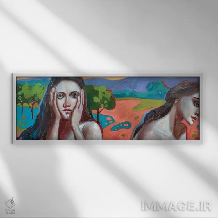 تابلو افکار انسانی II اثر آنا بوگوشفسکایا - نمای قابدار سفید