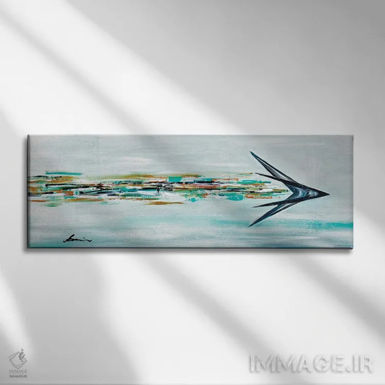 تابلو بومرنگ میانهقرن (نگاه به آینده) اثر آنجلا بیسون - نمای روبهرو روی دیوار