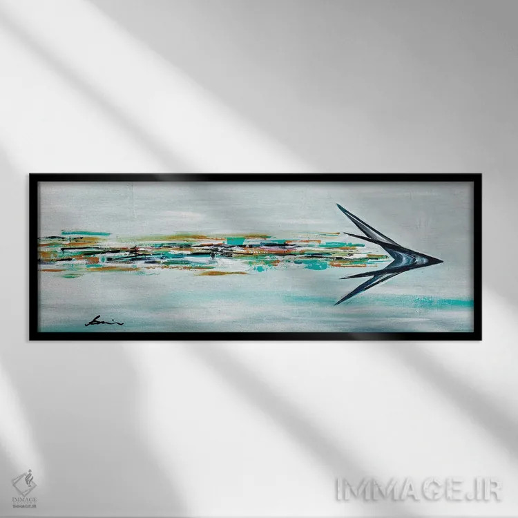 تابلو بومرنگ میانهقرن (نگاه به آینده) اثر آنجلا بیسون - نمای قابدار مشکی