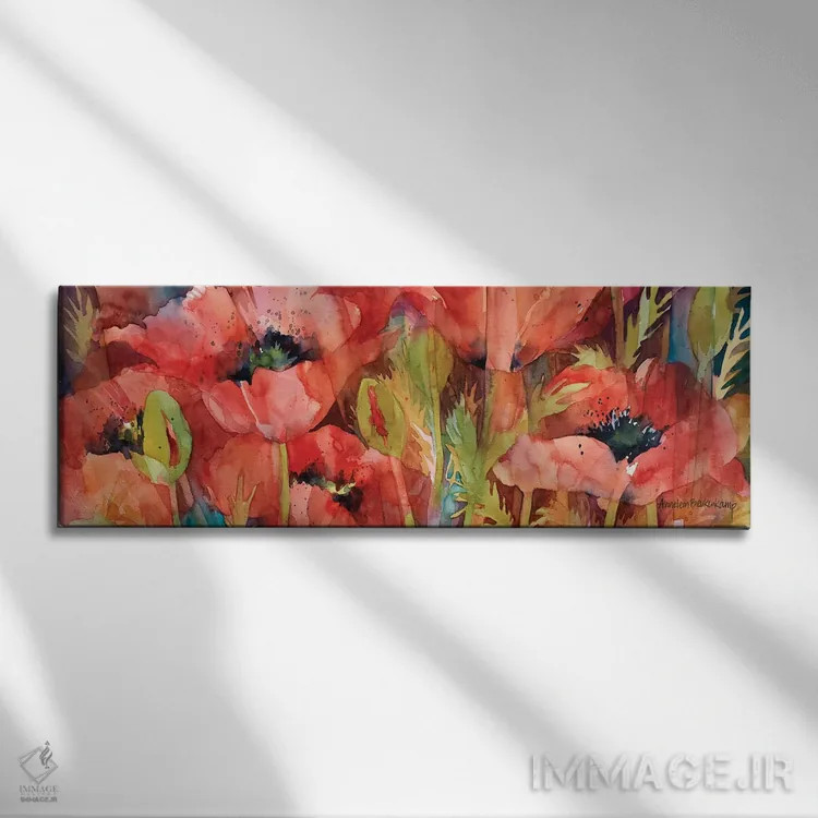 تابلو گلبرگها در رژه اثر آنلاین بوکنکمپ - نمای روبهرو روی دیوار