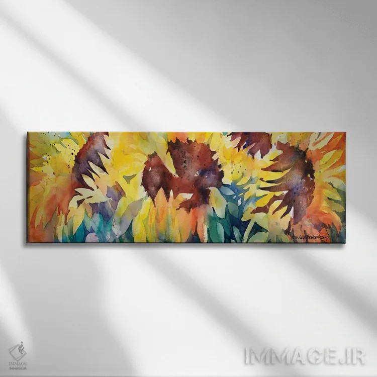 تابلو ردیف خورشید اثر آنلاین بوکنکمپ - نمای روبهرو روی دیوار