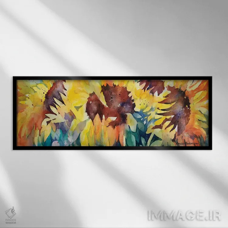 تابلو ردیف خورشید اثر آنلاین بوکنکمپ - نمای قابدار مشکی