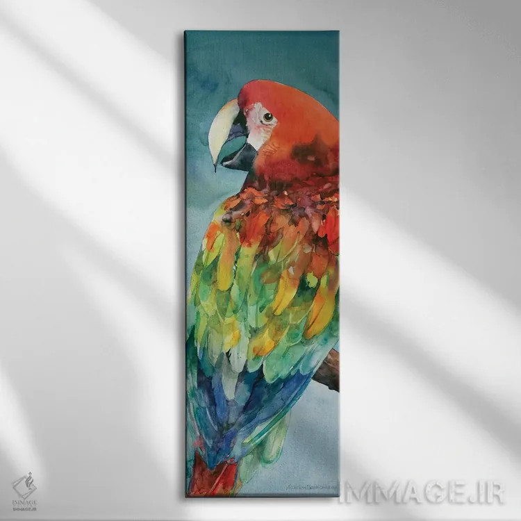 تابلو طوطی اثر آنلاین بوکنکمپ - نمای روبهرو روی دیوار