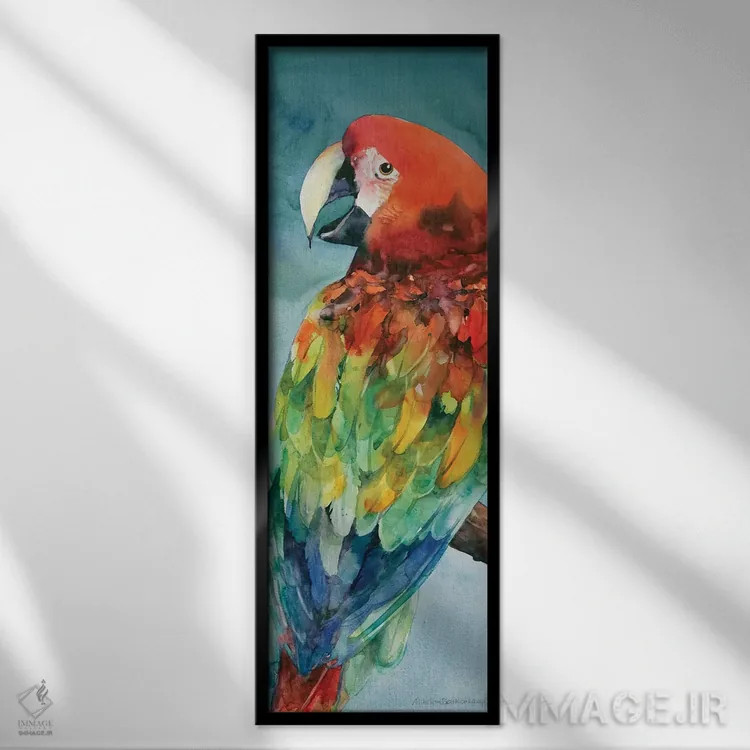 تابلو طوطی اثر آنلاین بوکنکمپ - نمای قابدار مشکی