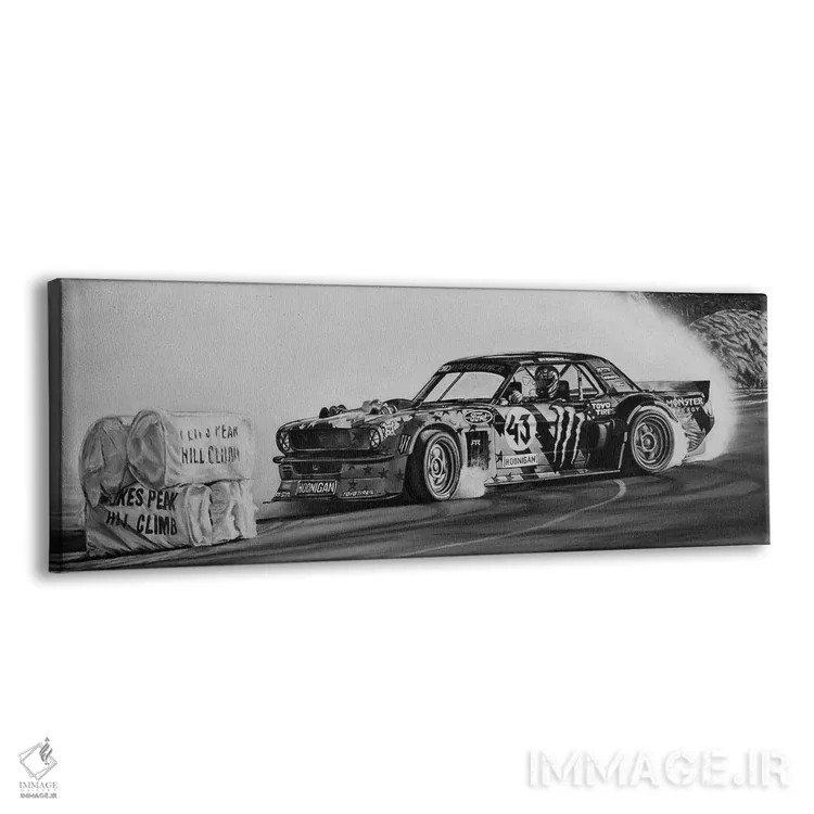 تابلو ماشین دریفت هونیکورن (سیاه و سفید) اثر جی.بلو استودیو (استودیو هنری) - نمای پرسپکتیو محصول