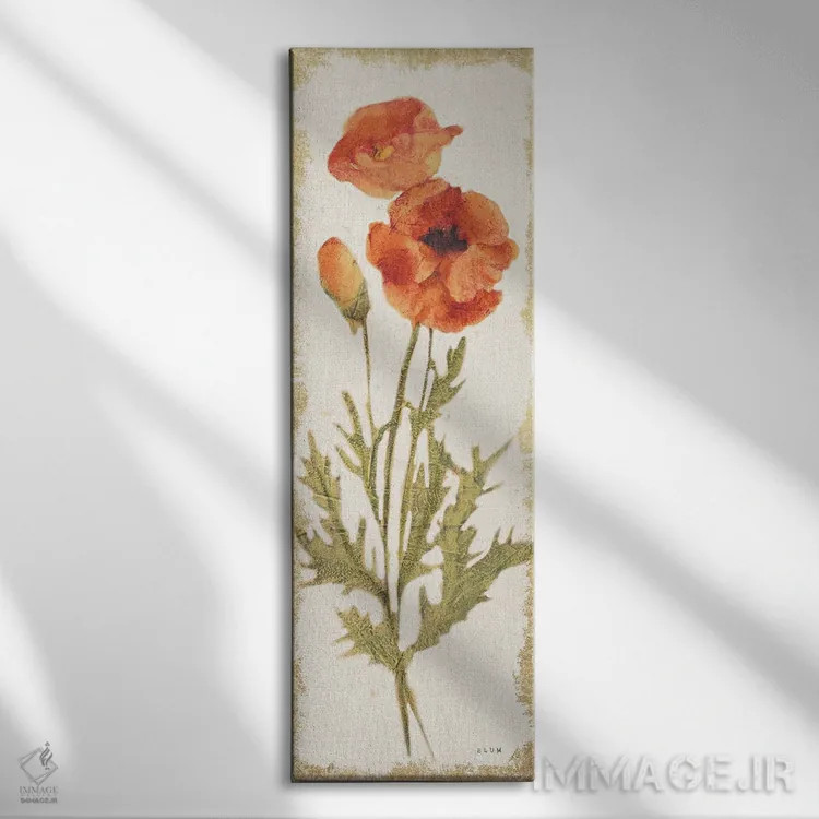 تابلو صفحه شقایق (روشن) اثر چری بلوم - نمای روبهرو روی دیوار