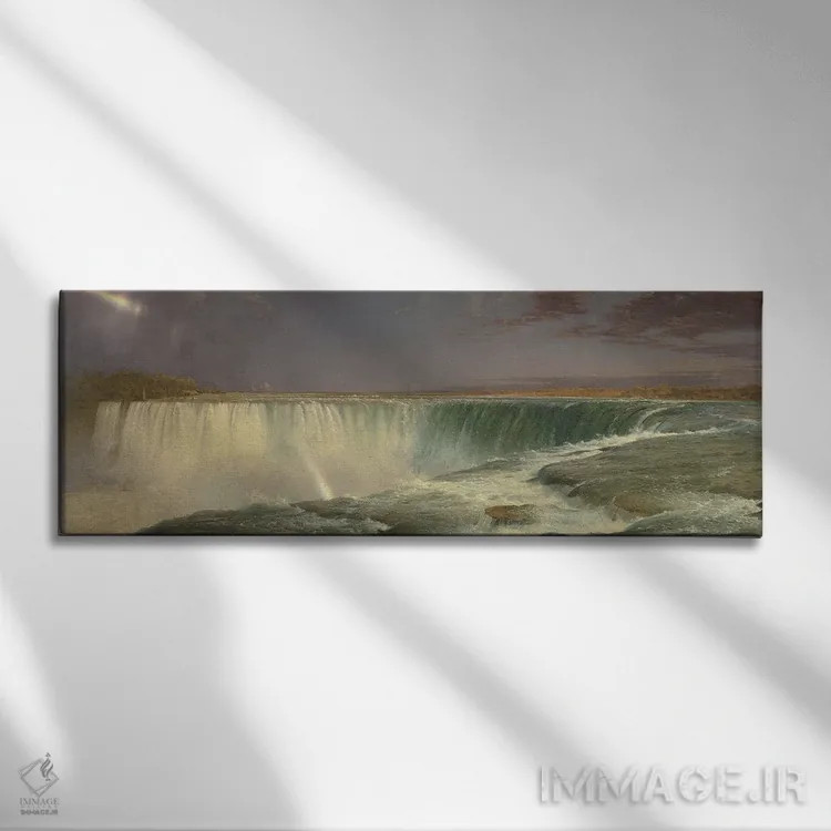 تابلو 1857,نیاگارا، ۱۸۵۷ اثر فردریک ادوین چرچ (نقاش آمریکایی سبک هودسونریور) - نمای روبهرو روی دیوار