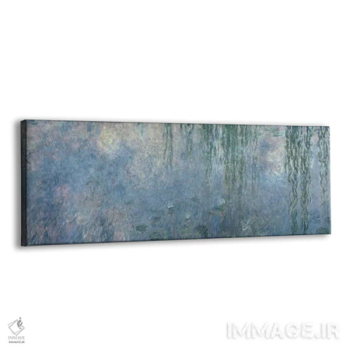 تابلو نیلوفرهای آبی: صبح با بید مجنون، بخش مرکزی، ۱۹۱۴-۱۸ اثر کلود مونه (نقاش معروف فرانسوی) - نمای پرسپکتیو محصول