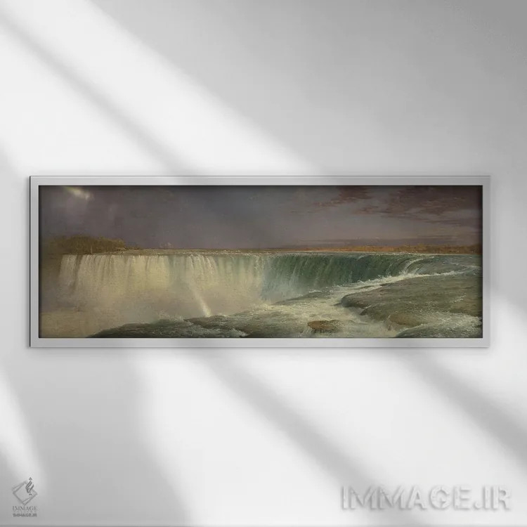 تابلو 1857,نیاگارا، ۱۸۵۷ اثر فردریک ادوین چرچ (نقاش آمریکایی سبک هودسونریور) - نمای قابدار سفید