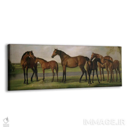 تابلو 1764-66,مباورهاها و کرهاسبها نگران از نزدیک شدن طوفان، ۱۷۶۴-۶۶ اثر جورج استابز (نقاش حیوانات انگلیسی) - نمای پرسپکتیو محصول