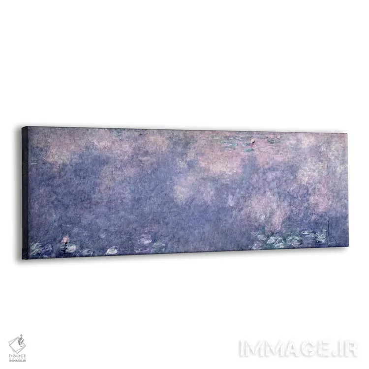 تابلو centre right section, 1914-18,نیلوفرهای آبی: دو درخت بید گریان، بخش راست وسط، ۱۹۱۴-۱۸ اثر کلود مونه (نقاش معروف فرانسوی) - نمای پرسپکتیو محصول