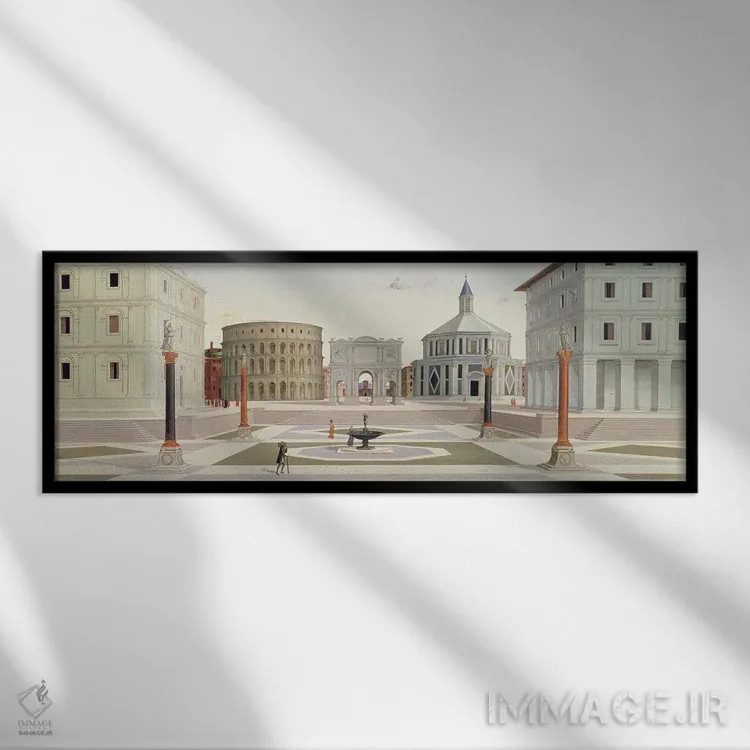 تابلو شهر آرمانی، حدود ۱۴۸۰ اثر فرا کارناواله (نقاش رنسانس) - نمای قابدار مشکی