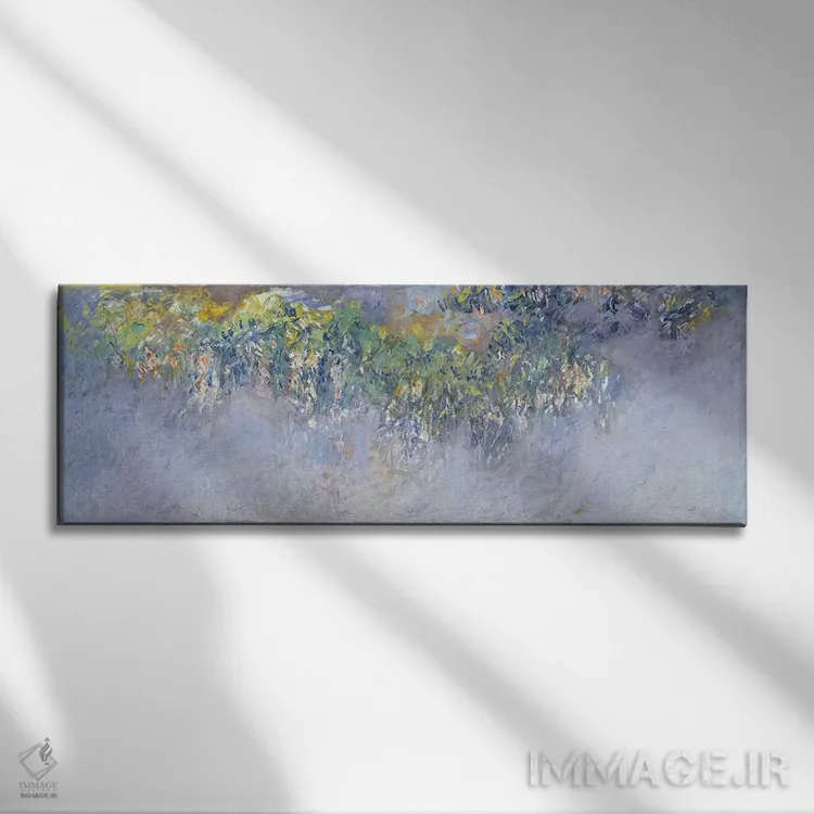 تابلو ویستریا، ۱۹۱۹-۲۰ اثر کلود مونه (نقاش معروف فرانسوی) - نمای روبهرو روی دیوار