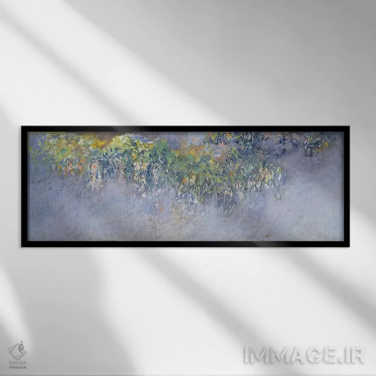 تابلو ویستریا، ۱۹۱۹-۲۰ اثر کلود مونه (نقاش معروف فرانسوی) - نمای قابدار مشکی