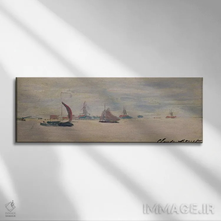 تابلو نمای رودخانه فورزان، ۱۸۷۱ اثر کلود مونه (نقاش معروف فرانسوی) - نمای روبهرو روی دیوار