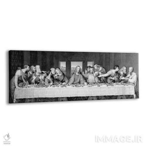 تابلو engraved by Frederick Bacon, 1863,شام آخر، حکاکی شده توسط فردریک بیکن، ۱۸۶۳ اثر لئوناردو داوینچی (نقاش و مخترع ایتالیایی) - نمای پرسپکتیو محصول