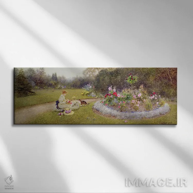 تابلو باغ رز، ۱۹۰۳ اثر توماس جیمز لوید - نمای روبهرو روی دیوار