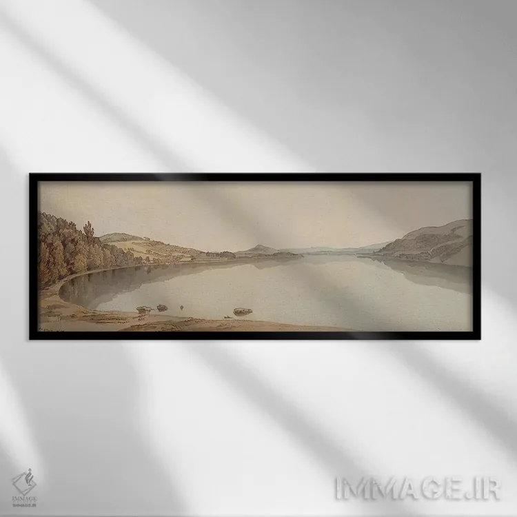 تابلو دریاچه ویندرمر، ۱۷۸۶ اثر فرانسیس تاون - نمای قابدار مشکی