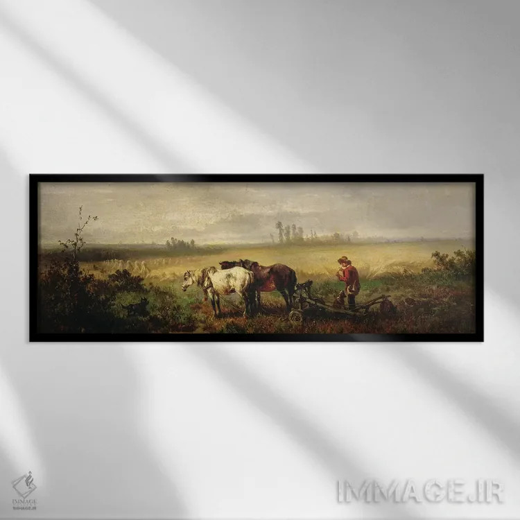 تابلو استراحت اثر یوهانس هوبرتوس لئوناردوس د هاس - نمای قابدار مشکی