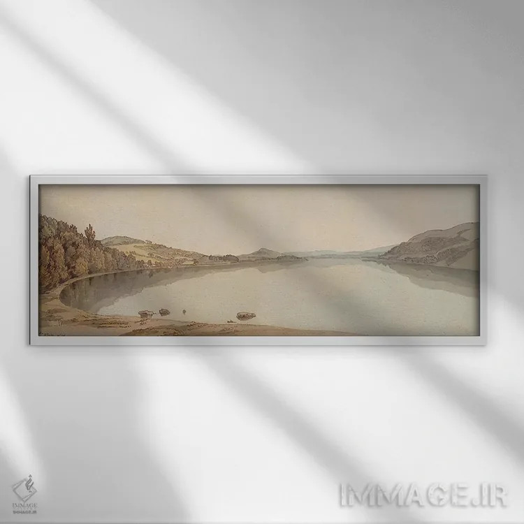 تابلو دریاچه ویندرمر، ۱۷۸۶ اثر فرانسیس تاون - نمای قابدار سفید