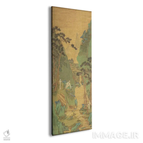 تابلو دانشمندی در حال گوش دادن به آبشار اثر لی شیزوو - نمای پرسپکتیو محصول