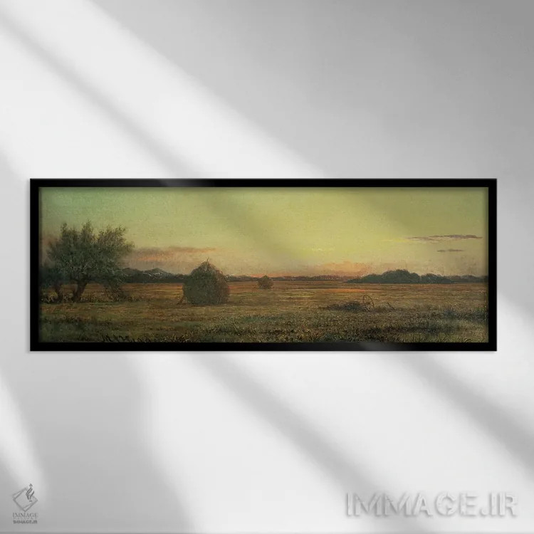 تابلو مراتع جرزی اثر مارتین جانسون هید (نقاش طبیعتگرای آمریکایی) - نمای قابدار مشکی