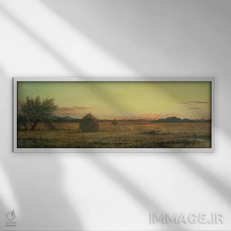 تابلو مراتع جرزی اثر مارتین جانسون هید (نقاش طبیعتگرای آمریکایی) - نمای قابدار سفید