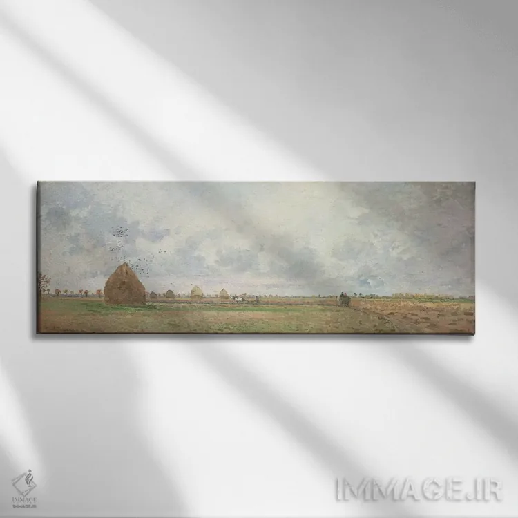 تابلو چهار فصل، پاییز، ۱۸۷۲ اثر کامی یِل پیسارو (نقاش فرانسوی امپرسیونیست) - نمای روبهرو روی دیوار