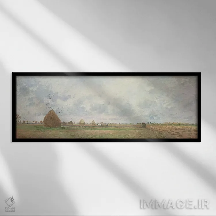 تابلو چهار فصل، پاییز، ۱۸۷۲ اثر کامی یِل پیسارو (نقاش فرانسوی امپرسیونیست) - نمای قابدار مشکی